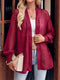 Comfortable Loose Jacquard Fresh Fashion Casual Solid Color Cardigan - Closed - Bishop - Poet - Jewel