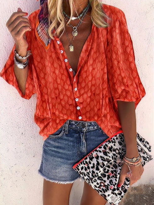 Comfy Button-Up Cardigan with Loose Fit Lapel & Long Sleeves