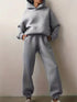Comfy Cozy Matching Set: Relaxed Long Sleeve Hoodie and Jogger Pants Set, Women's Lounge Wear