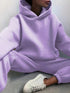 Comfy Cozy Matching Set: Relaxed Long Sleeve Hoodie and Jogger Pants Set, Women's Lounge Wear