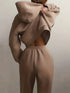 Comfy Cozy Matching Set: Relaxed Long Sleeve Hoodie and Jogger Pants Set, Women's Lounge Wear