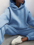 Comfy Cozy Matching Set: Relaxed Long Sleeve Hoodie and Jogger Pants Set, Women's Lounge Wear