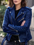 Cool Zip Crop Slim Leather Jacket