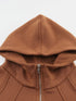 Cozy Brown Hoodie with Kangaroo Pocket and Quarter Zip