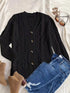 Cozy Cable Knit Button-Front Long Sleeve Cardigan