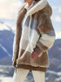 Cozy Colorful Jacket with Hood, Stylish Zippered Drawstring Outerwear for Women