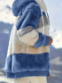 Cozy Colorful Jacket with Hood, Stylish Zippered Drawstring Outerwear for Women