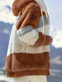 Cozy Colorful Jacket with Hood, Stylish Zippered Drawstring Outerwear for Women