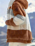 Cozy Colorful Jacket with Hood, Stylish Zippered Drawstring Outerwear for Women