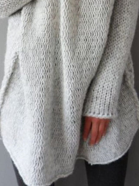 Cozy Crochet Knit Turtleneck Sweater for Women