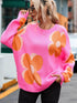 Cozy Floral Bouquet Knit Pullover
