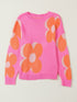Cozy Floral Bouquet Knit Pullover