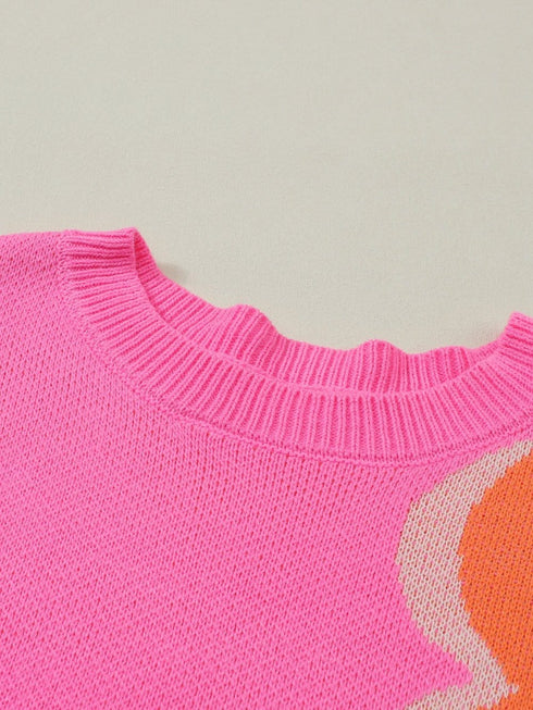 Cozy Floral Bouquet Knit Pullover