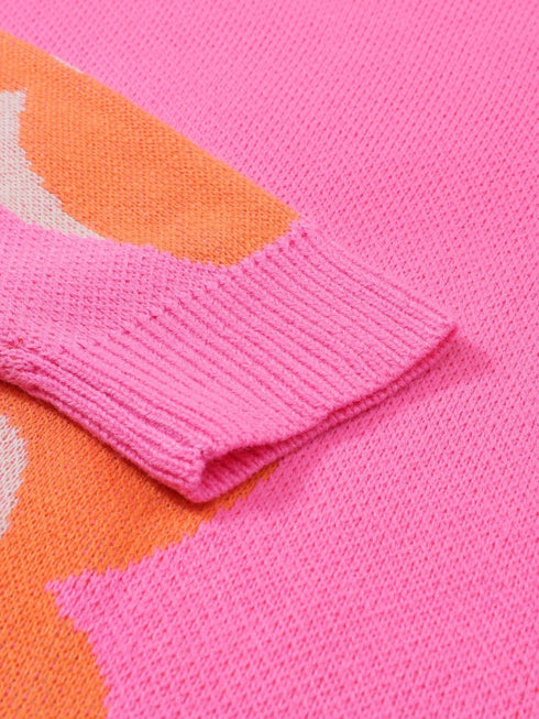 Cozy Floral Bouquet Knit Pullover