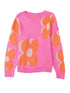 Cozy Floral Bouquet Knit Pullover