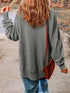 Cozy Gray Graphic Split Oversized Sweatshirt