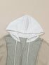 Cozy Gray Patchwork Hooded Knit Sweater