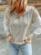 Cozy Gray Patchwork Hooded Knit Sweater