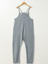 Cozy Gray Ribbed Waffle Knit Spaghetti Strap Jumpsuit