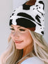 Cozy Knit Cow Print Beanie for Winter Chic