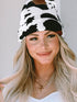 Cozy Knit Cow Print Beanie for Winter Chic