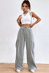Cozy Light Grey Cargo Sweatpants with Adjustable Waist