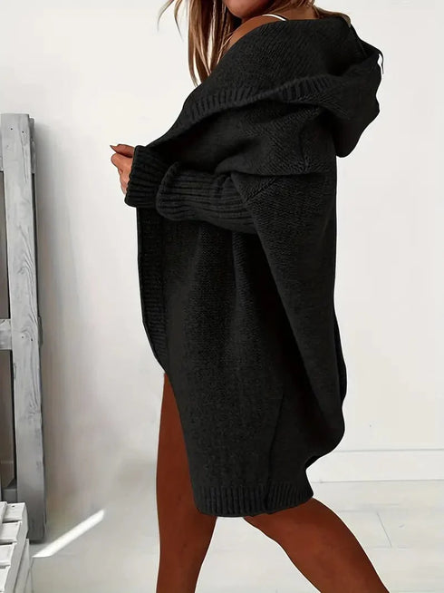 Cozy Oversized Loose Long Sleeve Hooded Knitted Cardigan