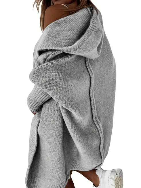 Cozy Oversized Loose Long Sleeve Hooded Knitted Cardigan