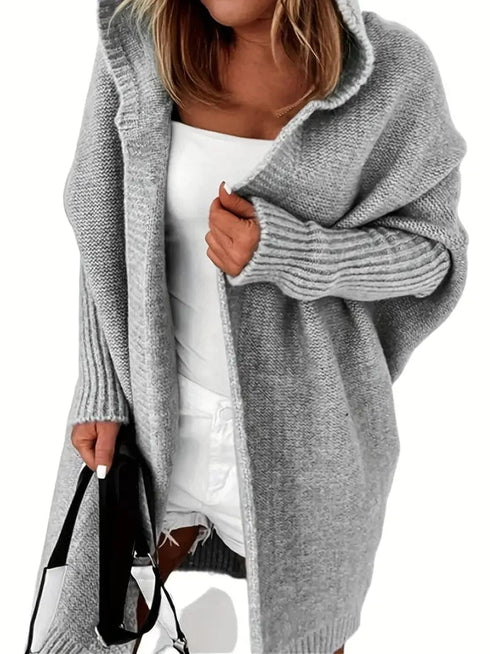 Cozy Oversized Loose Long Sleeve Hooded Knitted Cardigan
