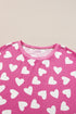 Cozy Pink Heart Print Lounge Set for Romantic Nights
