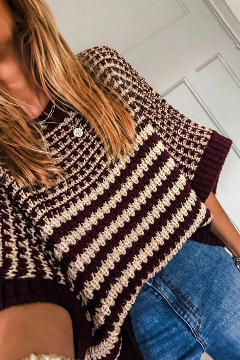 Red 3/4 Draped Sleeve Slouchy Sweater