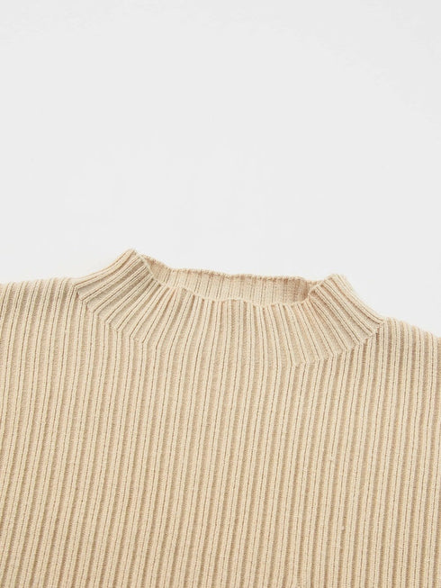 Cozy Ribbed Knit Sweater with Patch Pocket