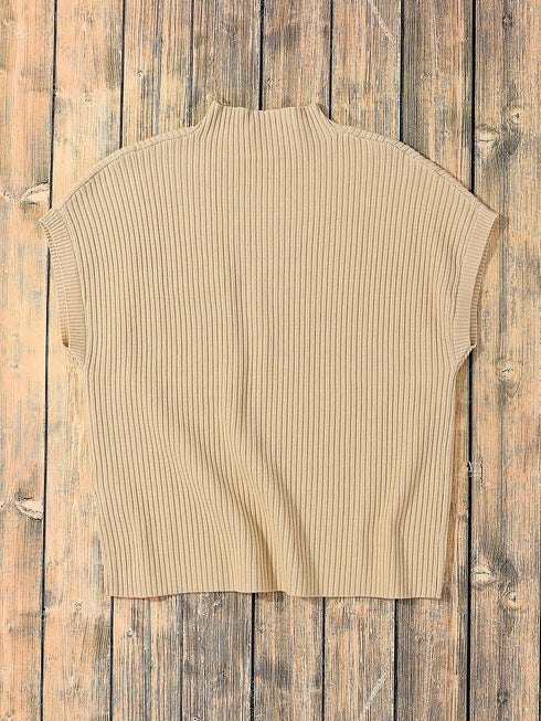 Cozy Ribbed Knit Sweater with Patch Pocket