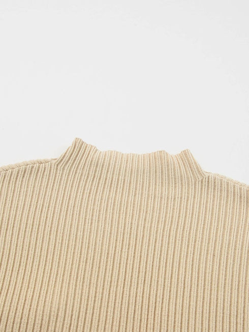 Cozy Ribbed Knit Sweater with Patch Pocket