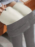 Cozy Solid Thermal Plush High Waist Basic Leggings Pants