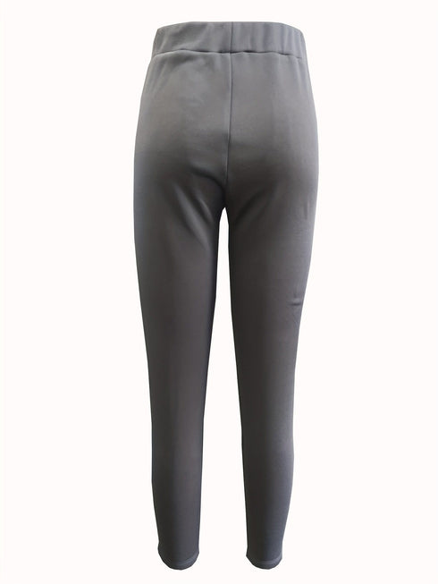Cozy Solid Thermal Plush High Waist Basic Leggings Pants
