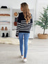 Cozy Stripe High Neck Sweater