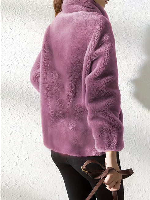 Cozy Teddy Fashionable Zip Up Warm Coat