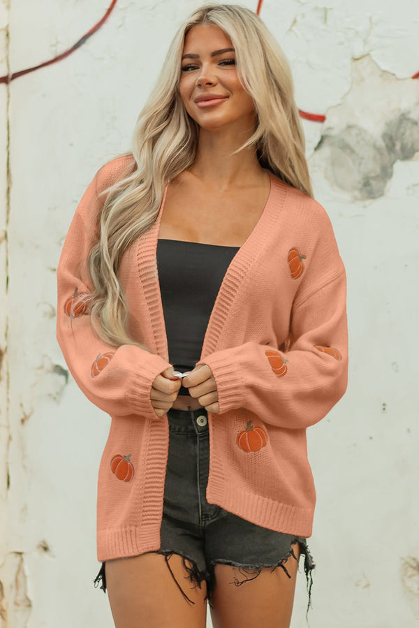 Cozy Women's Halloween Cardigan with Spooky Print, Relaxed Fit for Stylish Fall Layering and Comfort