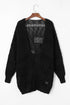 Crochet Loose Long Sleeve Knitted Sweater Cardigan