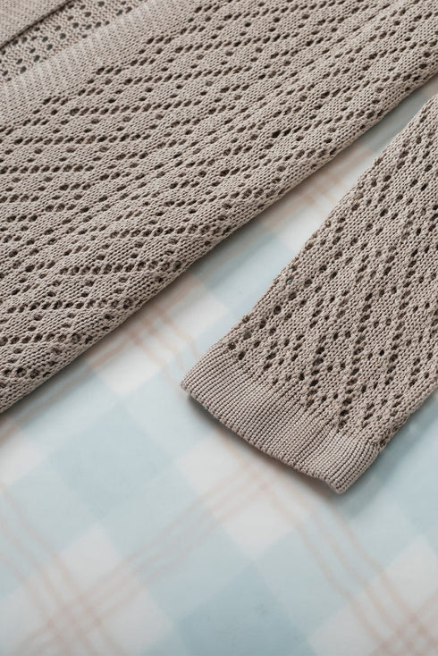 Crochet Loose Long Sleeve Knitted Sweater Cardigan