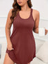 Curve Hem Tank Nightdress with Round Neck for Plus Size Women