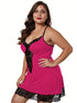 Curvy Charm Sleep Set: Women's Plus Size Lace-Trimmed Nightdress & Matching Underwear