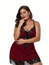 Curvy Charm Sleep Set: Women's Plus Size Lace-Trimmed Nightdress & Matching Underwear