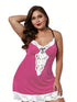 Curvy Charm Sleep Set: Women's Plus Size Lace-Trimmed Nightdress & Matching Underwear