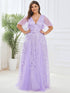 Cute Plus Size Short Sleeve Sequin Evening Dress