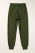 Moss Green Drawstring Elastic Waistband Pocketed Joggers