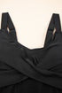 Black Adjustable Straps Cutout Ruched Knot Slit One Piece Swim Dress