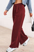 Burgundy Tied Elastic High Waist Pleated Detail Solid Sweatpants