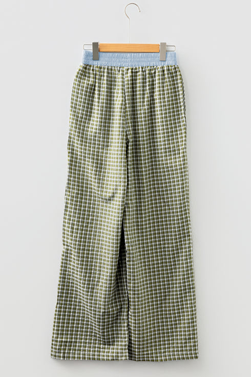Brown Preppy Gingham Boxer Pants